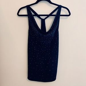 Guess Black Rhinestone Tank Top